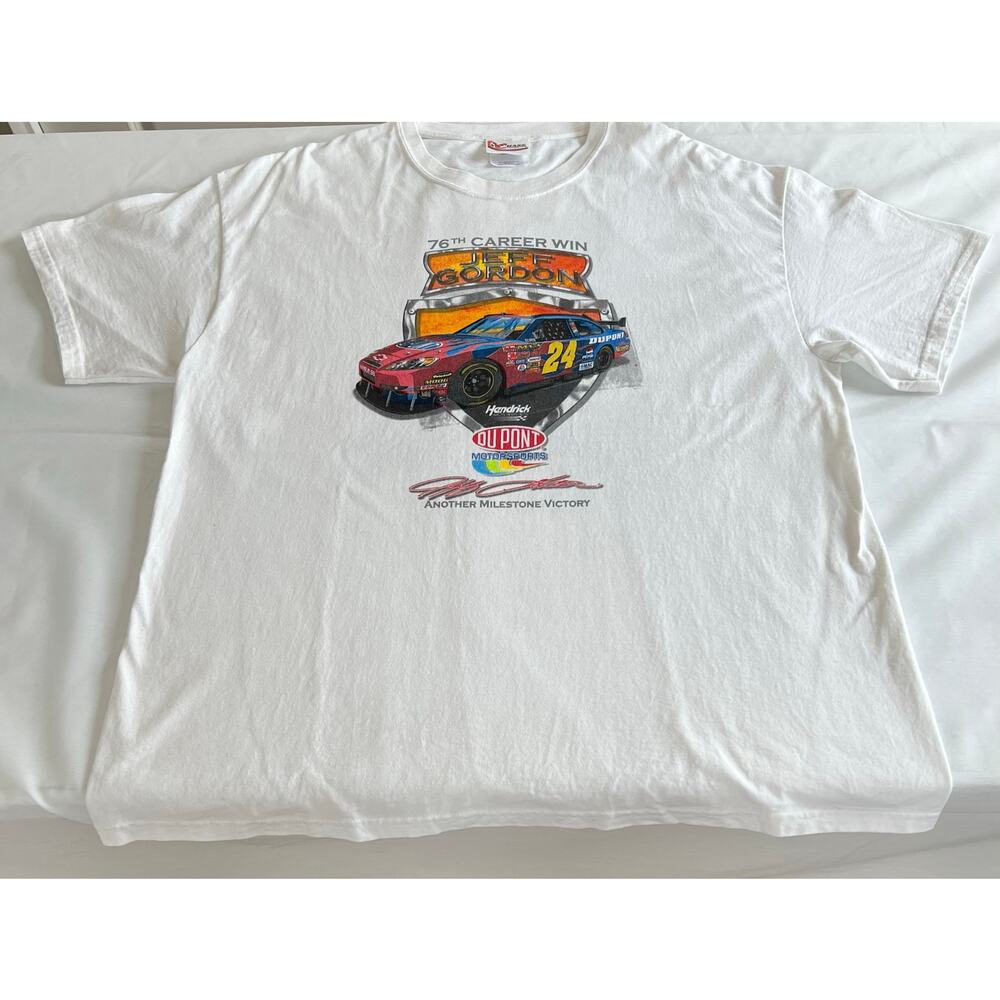 NASCAR T Shirt Men's Size XL White Jeff Gordon Phoenix Raceway 2007 100%cotton